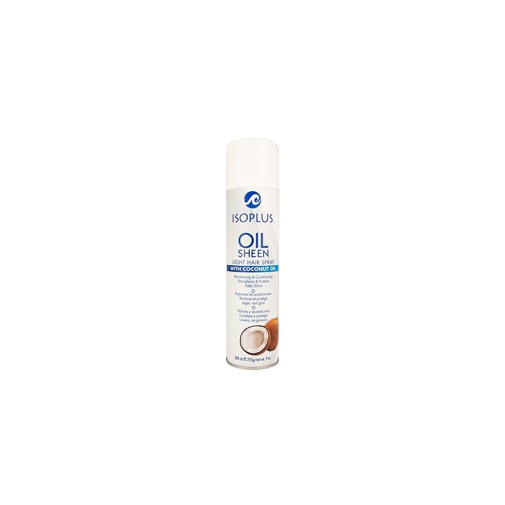 ISOPLUS Oil Sheen Light Hair Spray With Coconut Oil 9oz