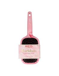 RED Marblous Boar Square Paddle Brush