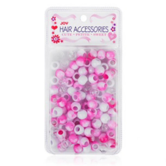 Joy Round Plastic Beads XL Pink Two Tone Mix