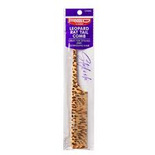 RED Leopard Rat Tail Comb