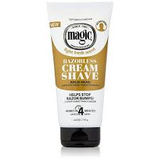 Magic Light Fresh Scent Razorless Cream Shave Bald Head Smooth Head Maintenance 6 oz