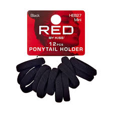 RED Ponytail Holder Mini Black