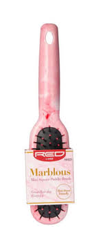 RED Marblous Boar Mini Square Paddle Brush